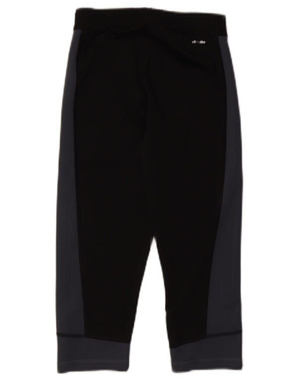 Adidas Womens Capri Leggings UK 8/10 Small Black Colourblock Polyester