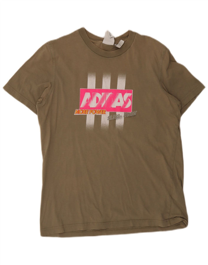 Ανδρικό γραφικό T-Shirt Adidas Top Medium Khaki Cotton