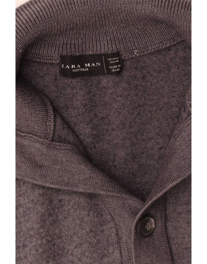 Ανδρικό πουλόβερ Zara Ζακέτα μεγάλο γκρι μαλλί