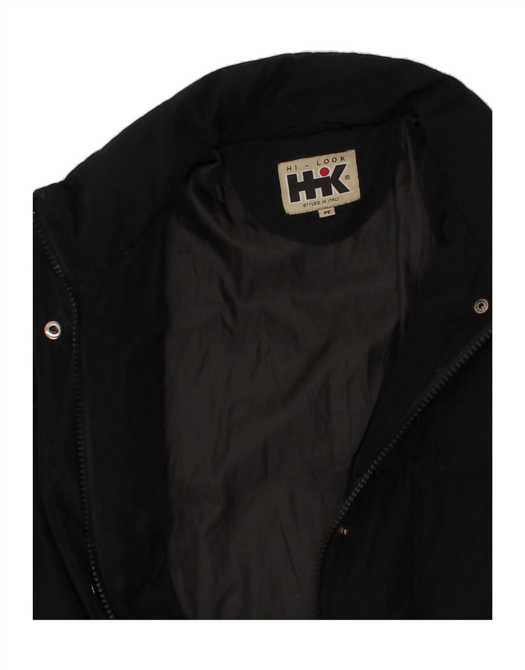 VINTAGE Womens Padded Coat UK 14 Medium Black Polyester Vintage Vintage and Second-Hand Vintage from Messina Hembry 