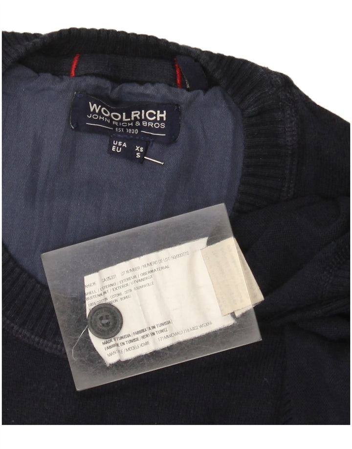 Ανδρικό πουλόβερ Woolrich Crew Neck Jumper Μικρό Navy Blue βαμβακερό