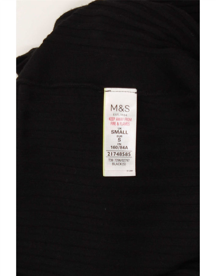 Marks & Spencer Γυναικείο Longline ανοιχτό πουλόβερ ζακέτα UK 10 Small Black