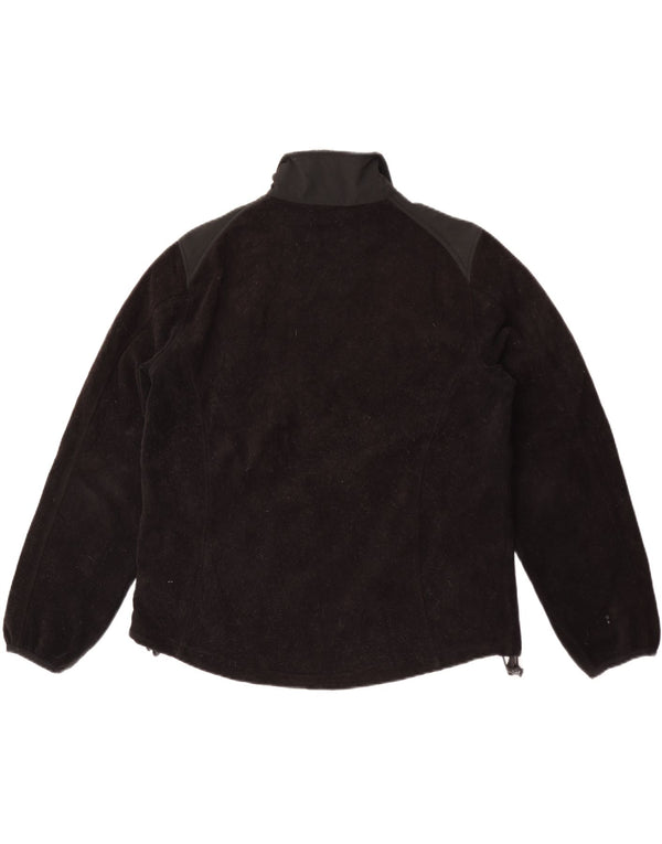 L.L.Bean Womens Fleece Jacket UK 16 Large Black Colourblock Polyester