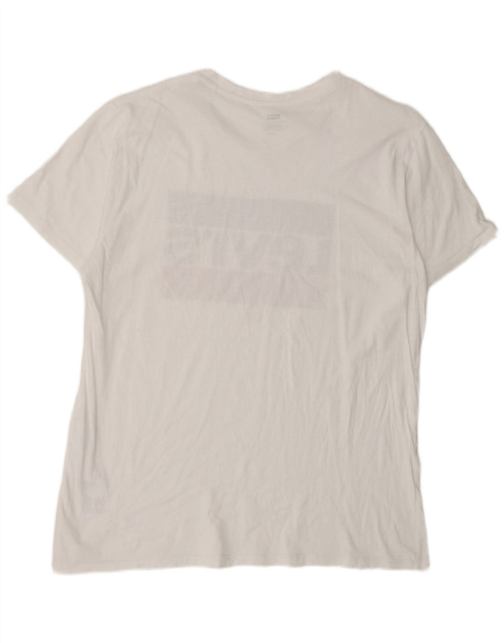 Ανδρικό γραφικό T-Shirt Levi's Top μεγάλο λευκό βαμβακερό