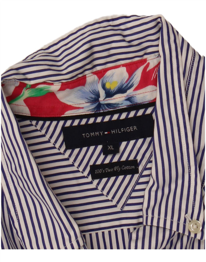 Tommy Hilfiger Ανδρικό πουκάμισο XL Μπλε ριγέ βαμβακερό