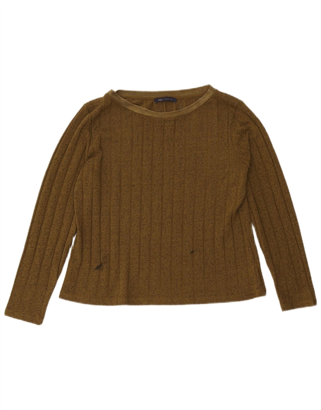 Marks & Spencer Γυναικείο τοπ μακρυμάνικο UK 12 Medium Khaki Polyester