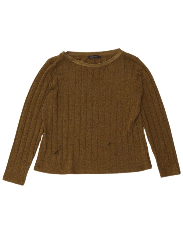 Marks & Spencer Γυναικείο τοπ μακρυμάνικο UK 12 Medium Khaki Polyester
