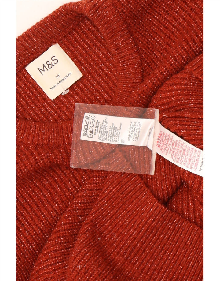 Marks & Spencer Ανδρικό πουλόβερ με λαιμόκοψη με λαιμόκοψη μεσαίου καφέ