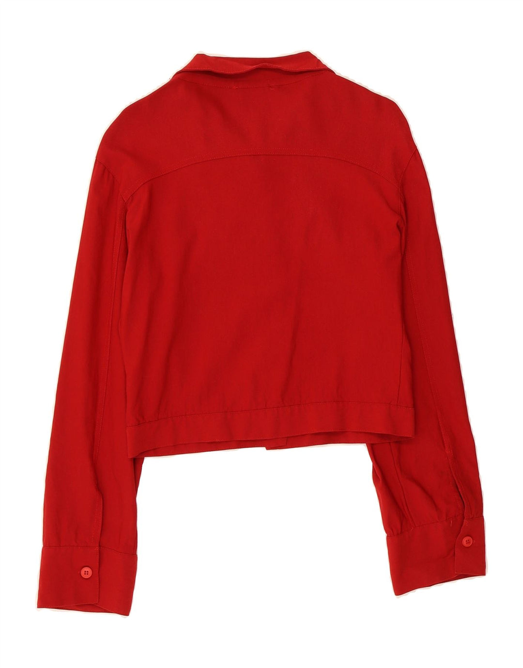 SPECCHIO Womens Crop Bomber Jacket UK 16 Large Red Viscose Vintage Specchio and Second-Hand Specchio from Messina Hembry 