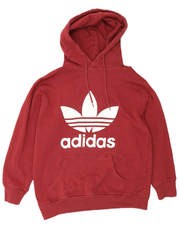Ανδρικό γραφικό κουκούλα Adidas, μεσαίο βαμβακερό μπορντό