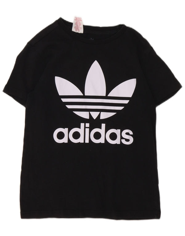 Adidas Boys Graphic T-Shirt Top 11-12 ετών Μαύρο βαμβακερό