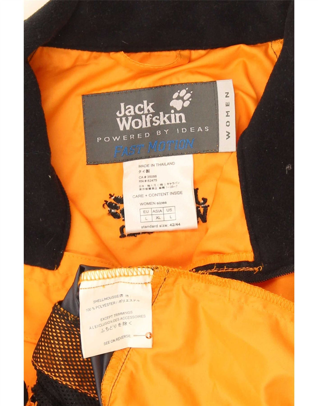 Jack Wolfskin Mens Gilet UK 40 Large Orange Colourblock Polyester
