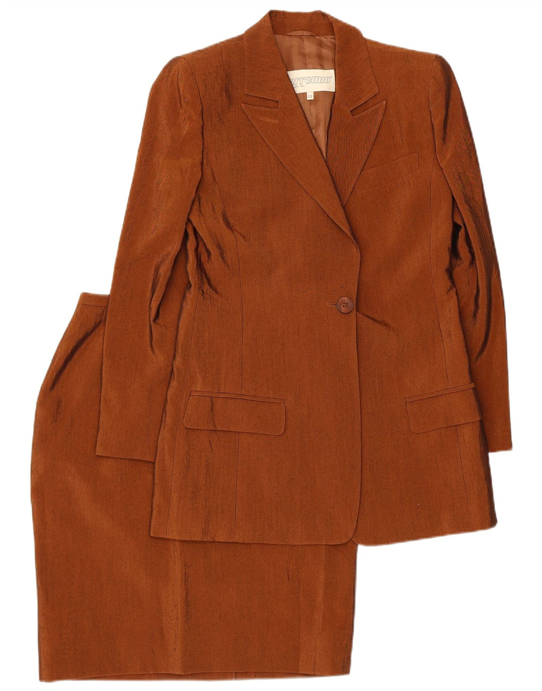 Erreuno Γυναικείο Σετ Φούστας 1 Κουμπιού 2 τεμαχίων IT 42 Medium W26 Brown Acetate