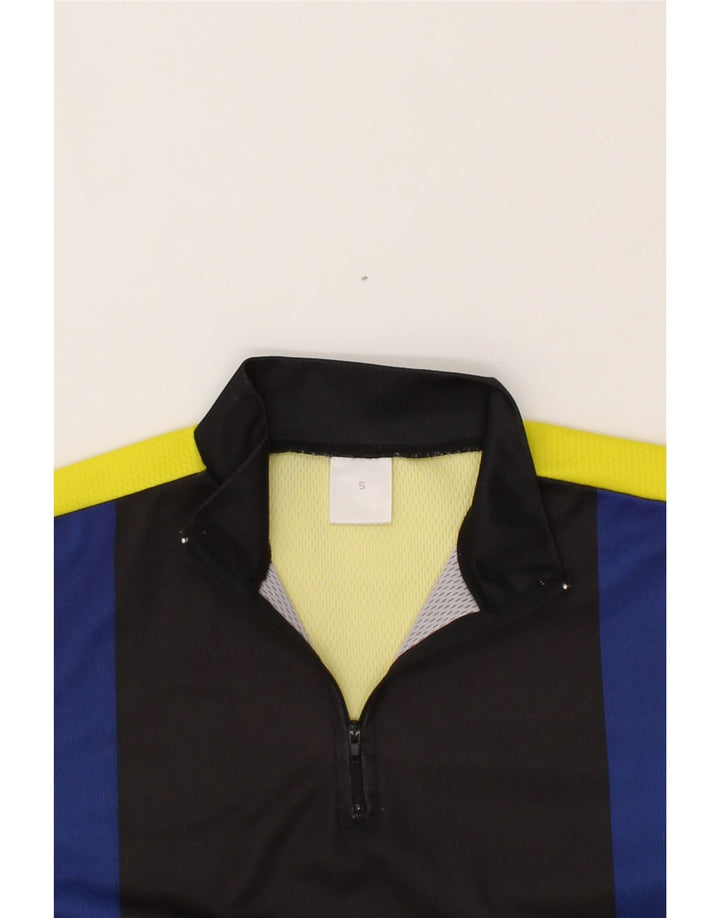 VINTAGE Mens Zip Neck Pullover Tracksuit Top Small Yellow Colourblock Vintage Vintage and Second-Hand Vintage from Messina Hembry 