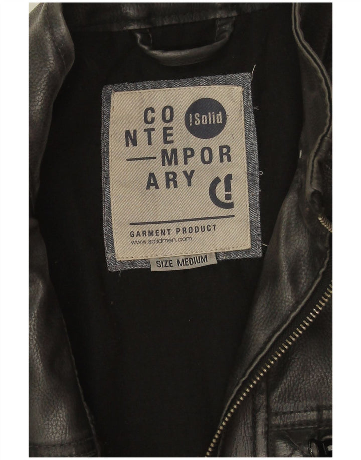 Vintage Ανδρικό Δερμάτινο Μπουφάν UK 38 Medium Black Leather