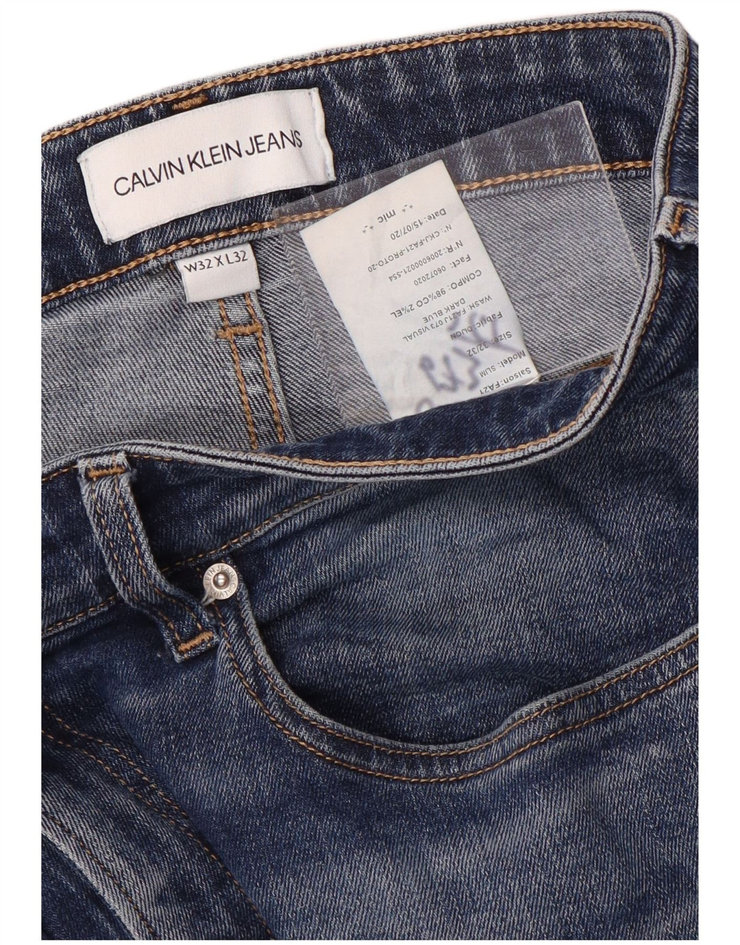 Calvin Klein Ανδρικό Slim Jeans W32 L32 Blue Cotton
