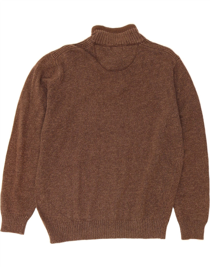 DOCKERS Mens Zip Neck Jumper Sweater XL Brown Cotton Vintage Dockers and Second-Hand Dockers from Messina Hembry 