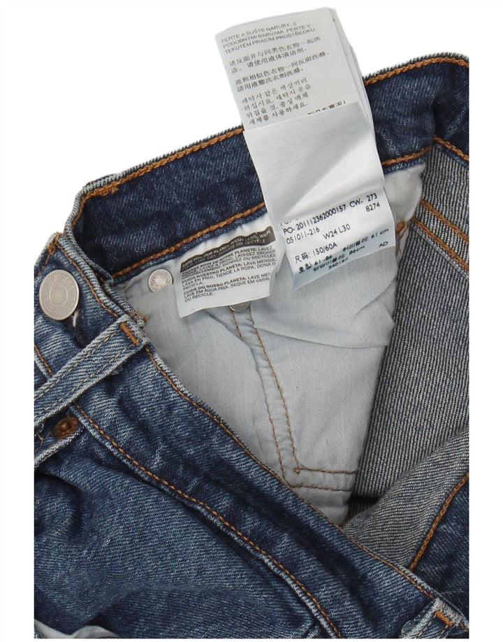 LEVI'S Γυναικείο τζιν 501 ίσιο W24 L30 Μπλε βαμβακερό