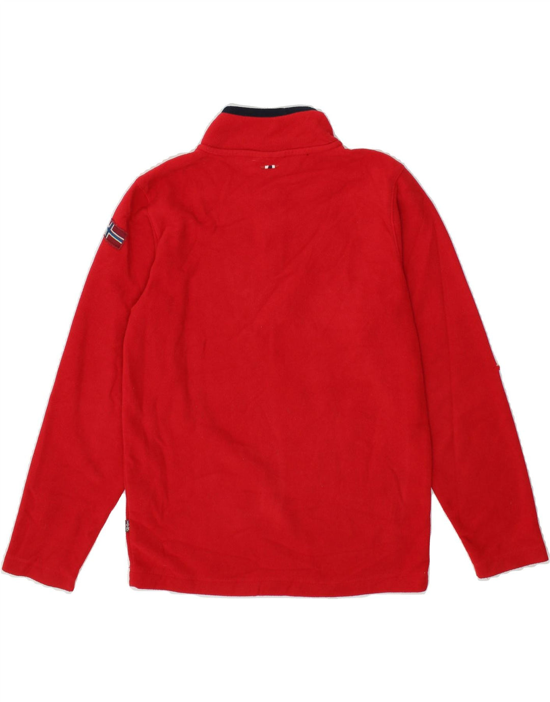 NAPAPIJRI Girls Graphic Zip Neck Fleece Jumper 13-14 Years Red Polyester | Vintage Napapijri | Thrift | Second-Hand Napapijri | Used Clothing | Messina Hembry 