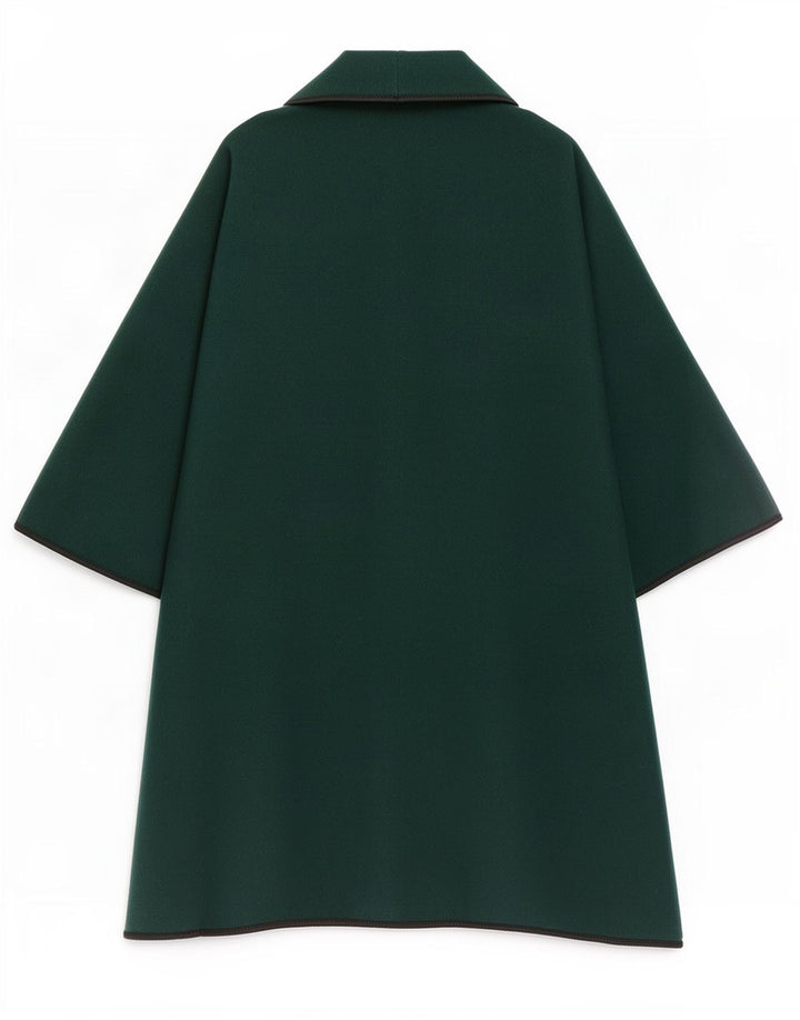 Vintage Γυναικεία Μπροστινή Γραβάτα Capelet Παλτό UK 14 Medium Green