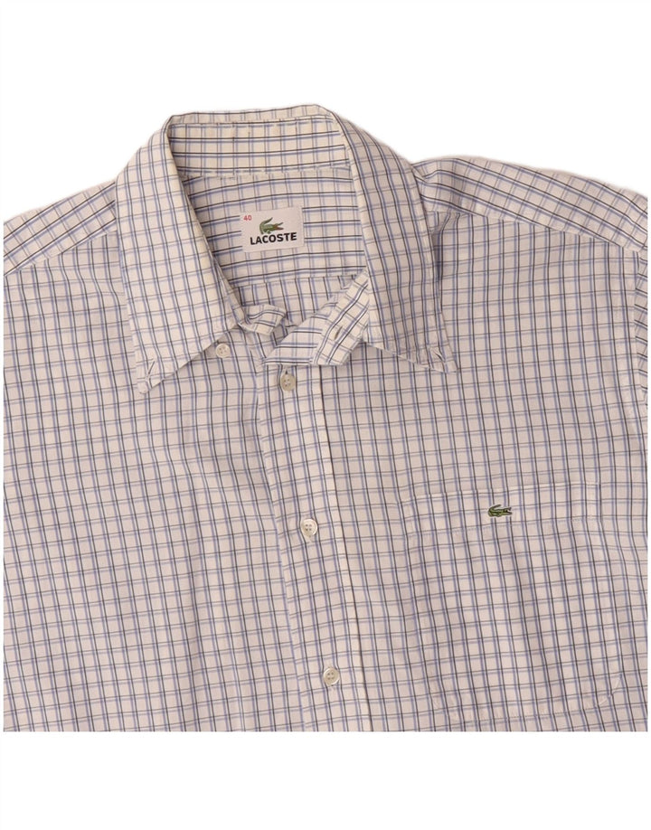 Ανδρικό κοντομάνικο πουκάμισο LACOSTE Μέγεθος 40 Medium Blue Check