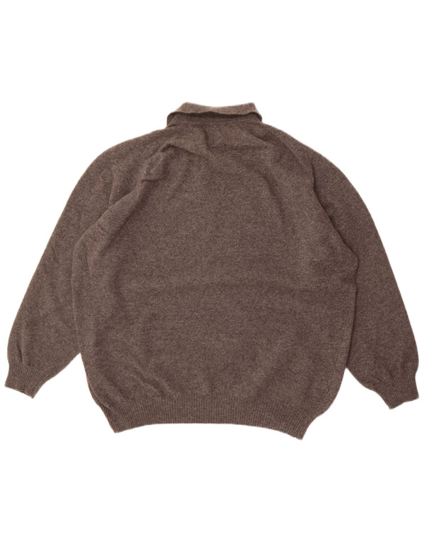 Walbusch Ανδρικό στούντιο Pitti Polo πουλόβερ με λαιμόκοψη 2XL γκρι παρθένο μαλλί