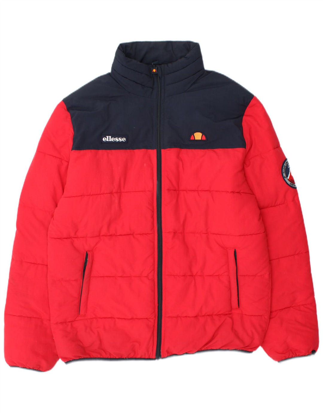 ELLESSE Ανδρικό μπουφάν UK 40 Large Red Colorblock Πολυαμίδιο