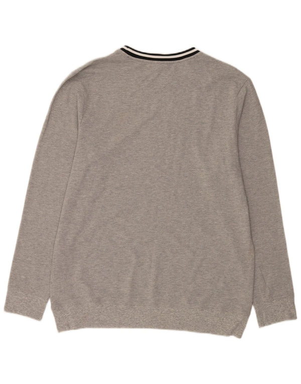 Ανδρικό πουλόβερ Calvin Klein Graphic Crew Neck Jumper Μεγάλο γκρι ριγέ