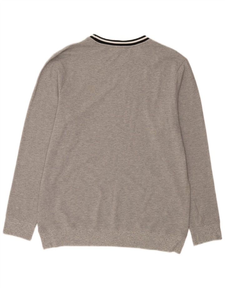 Ανδρικό πουλόβερ Calvin Klein Graphic Crew Neck Jumper Μεγάλο γκρι ριγέ
