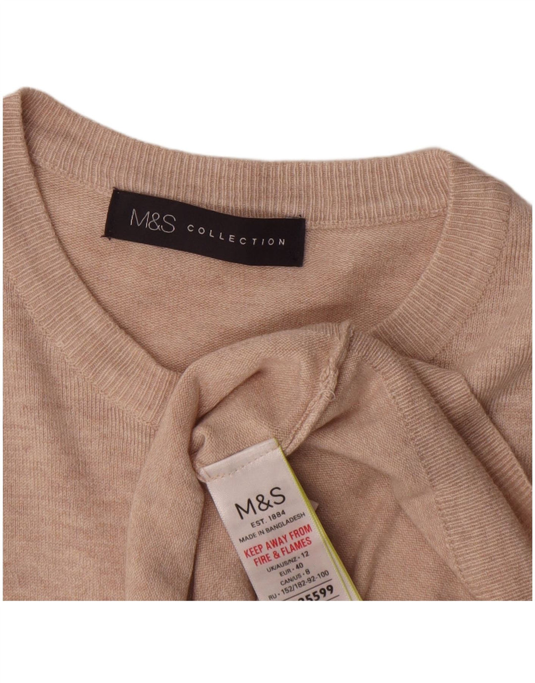 Marks & Spencer Γυναικείο πουλόβερ Crop Cardigan UK 12 Medium Pink Flecked