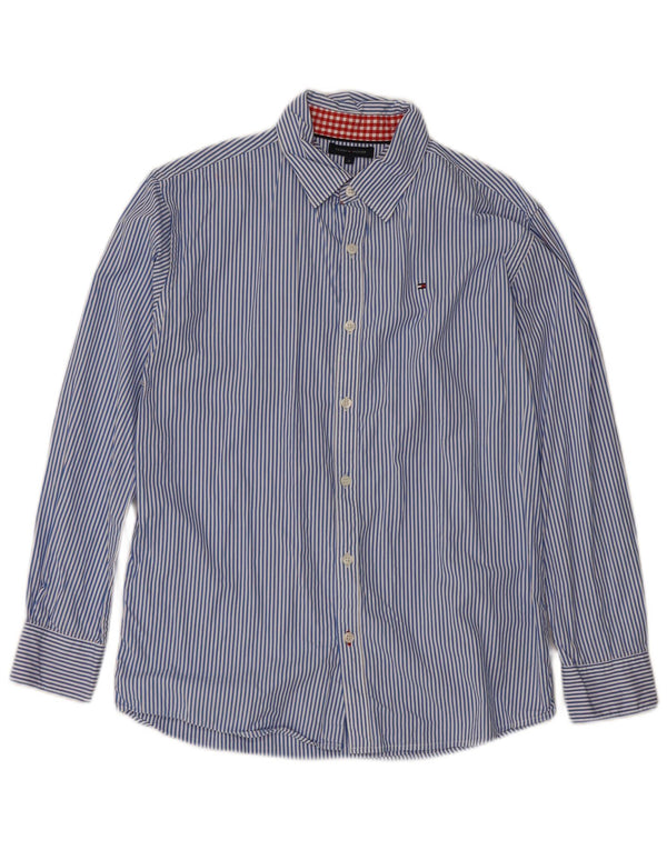 Tommy Hilfiger Boys Shirt 15-16 Years Blue Pinstripe Cotton