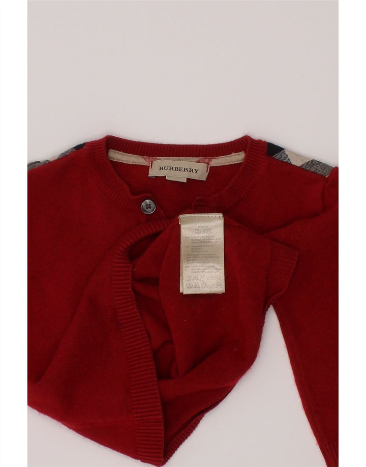 Πουλόβερ BURBERRY Baby Boys με κουμπιά πουλόβερ 9-12 μηνών σε κόκκινο χρώμα