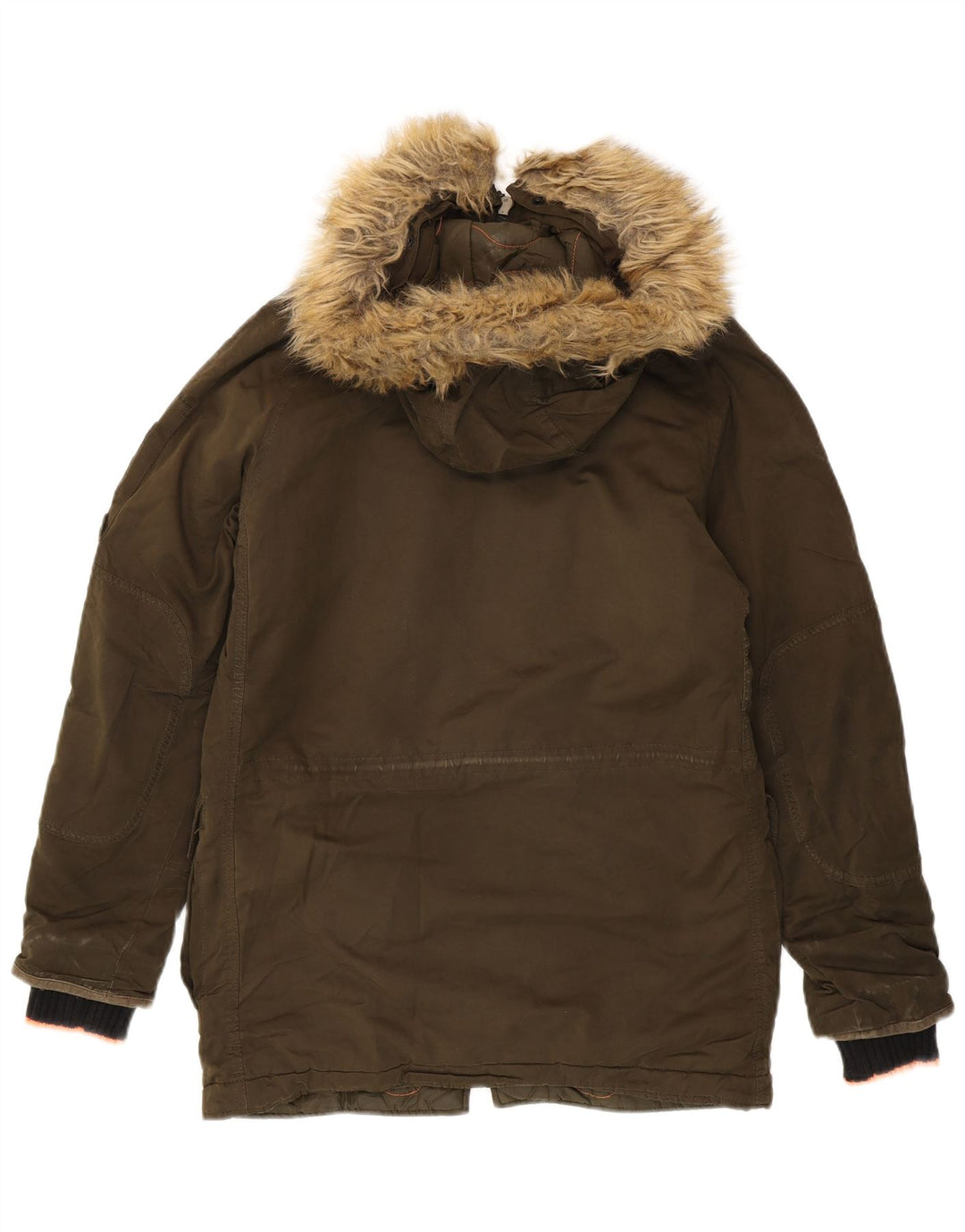 Superdry Γυναικείο Μπουφάν με κουκούλα Parka UK 6 XS Χακί Πολυεστέρας