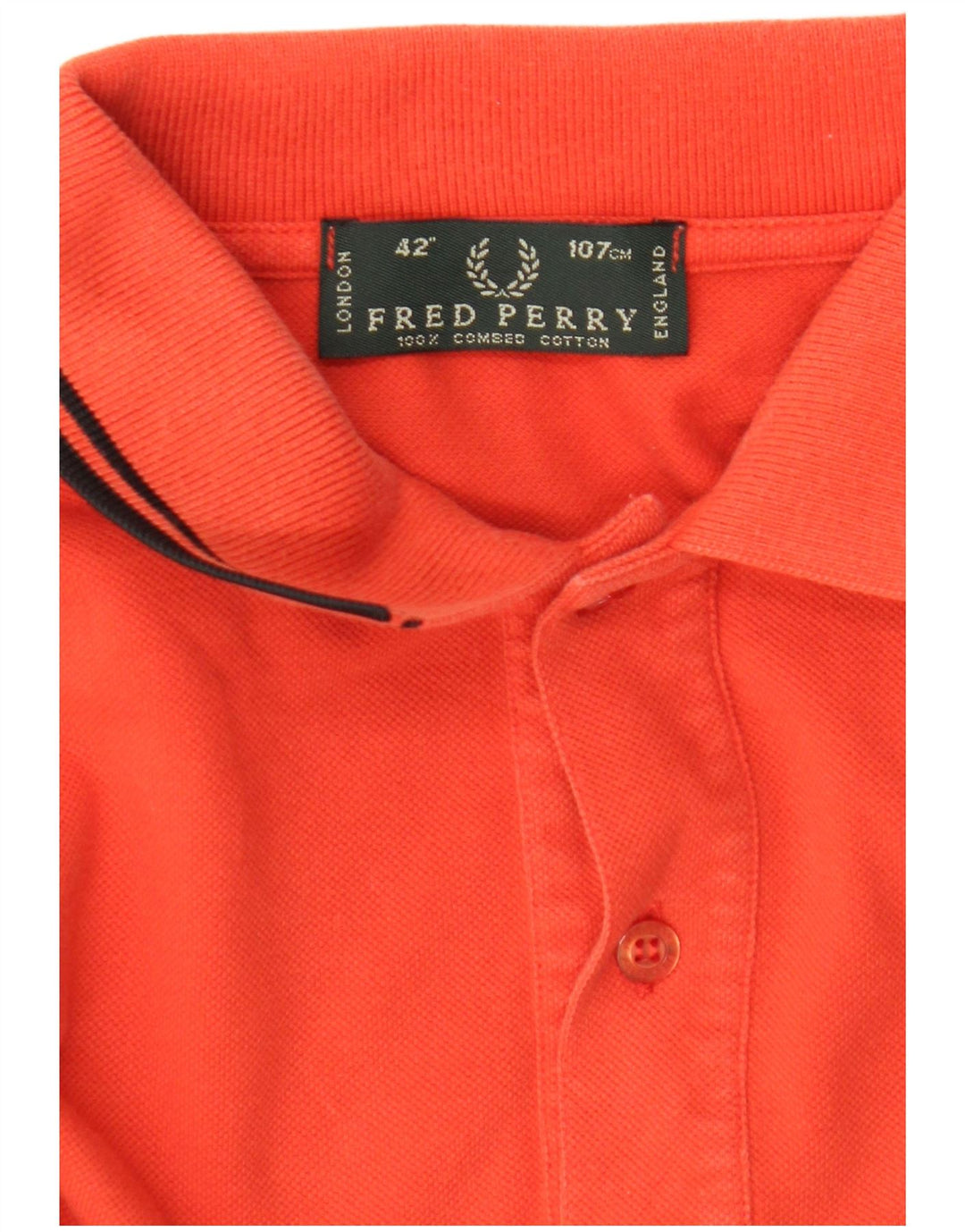Fred Perry Ανδρικό μακρυμάνικο μπλουζάκι πόλο από μεσαίο πορτοκαλί βαμβακερό