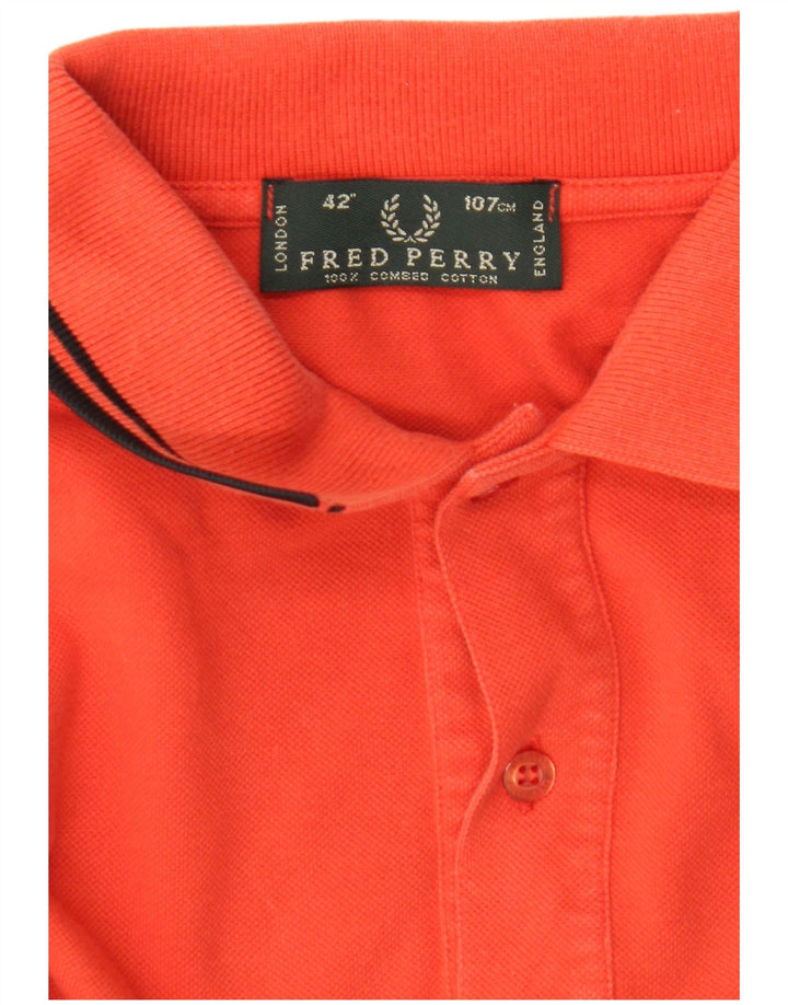 Fred Perry Ανδρικό μακρυμάνικο μπλουζάκι πόλο από μεσαίο πορτοκαλί βαμβακερό