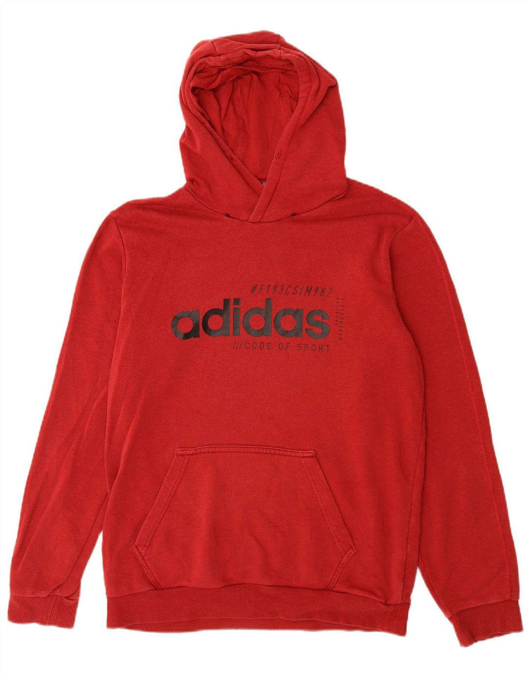 Ανδρικό γραφικό κουκούλα Adidas, μεσαίο κόκκινο βαμβακερό
