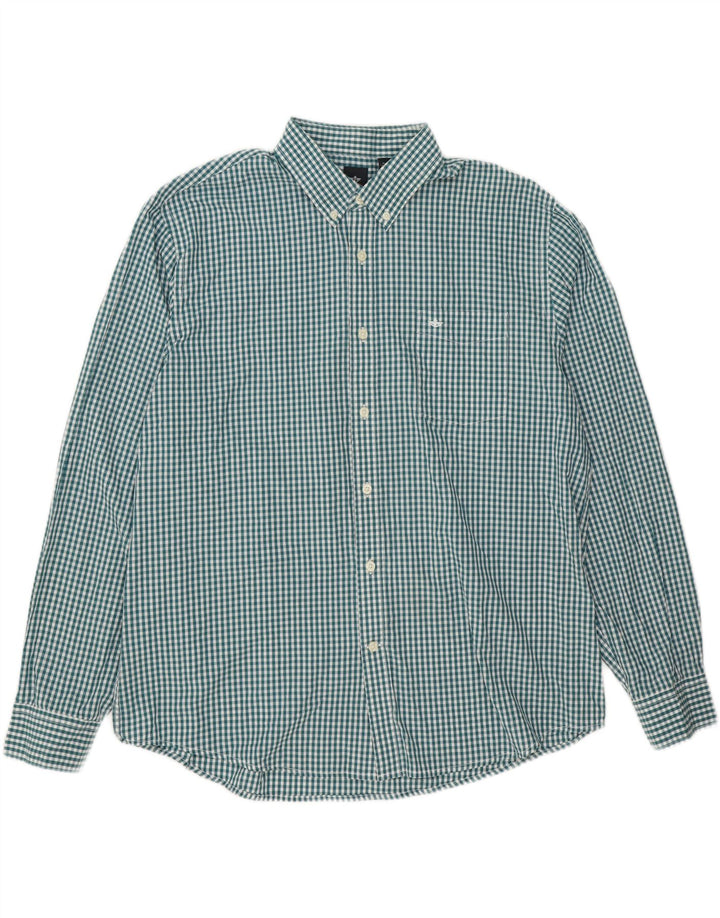 DOCKERS Mens Shirt XL Green Gingham Cotton Vintage Dockers and Second-Hand Dockers from Messina Hembry 