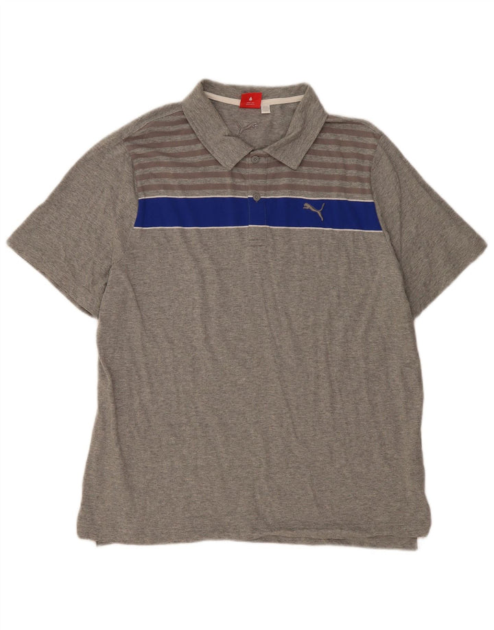 Ανδρικό μπλουζάκι πόλο PUMA XL Γκρι Colourblock