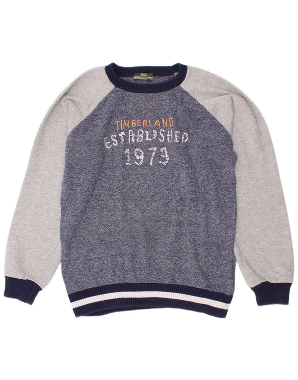 Πουλόβερ Timberland Boys Crew Neck Jumper 9-10 Years Blue Colourblock