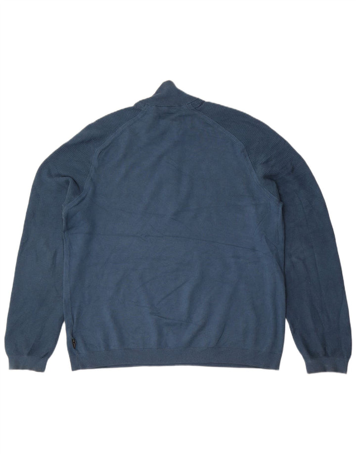 Ανδρικό πουλόβερ με φερμουάρ Ted Baker, μέγεθος 6 2XL μπλε βισκόζη