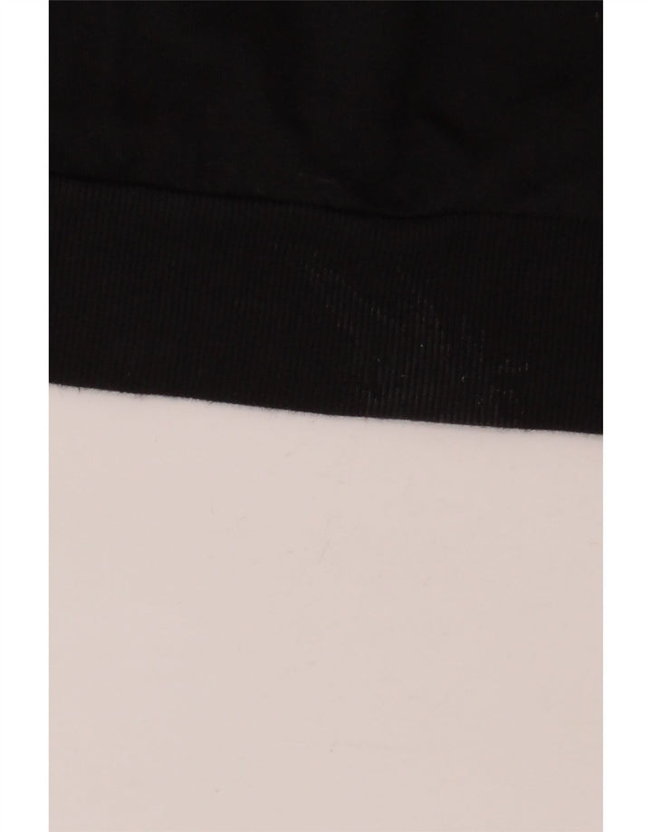 Ανδρικό πουλόβερ Adidas με φερμουάρ με κουκούλα, μικρό μαύρο βαμβακερό