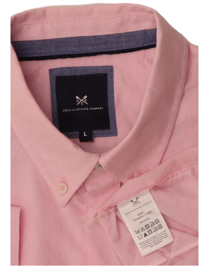 J. CREW Mens Short Sleeve Shirt Large Pink Cotton