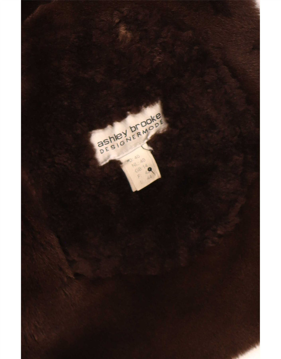 Ashley Brooke Γυναικείο Παλτό Shearling UK 14 Δερμάτινο μεσαίο καφέ