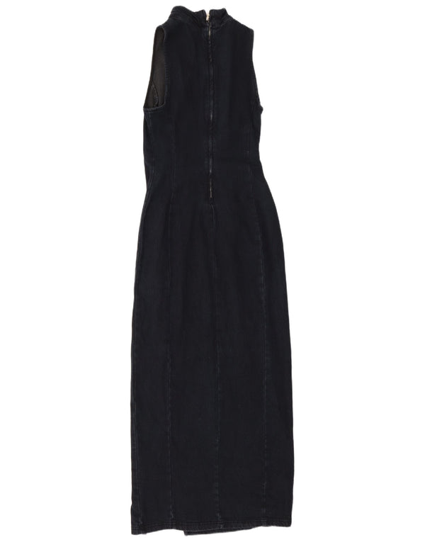 Zara Γυναικείο Αμάνικο Maxi Τζιν Φόρεμα UK 6 XS Navy Blue