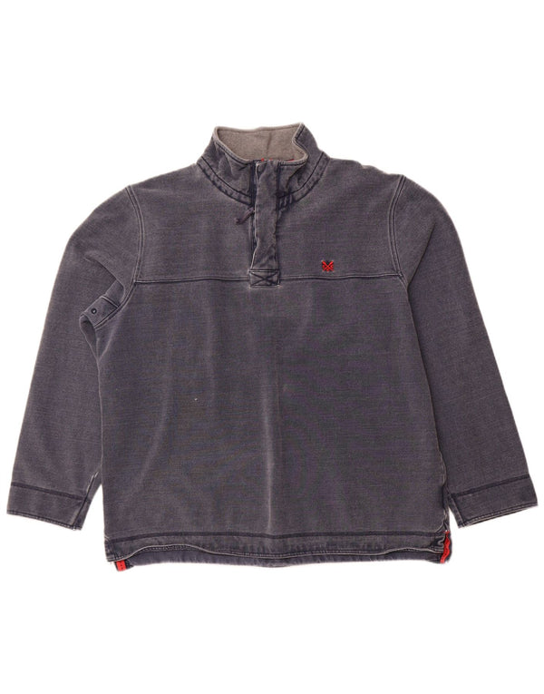 Ανδρικό φούτερ με φερμουάρ Crew Clothing Jumper 2XL Navy Blue Cotton