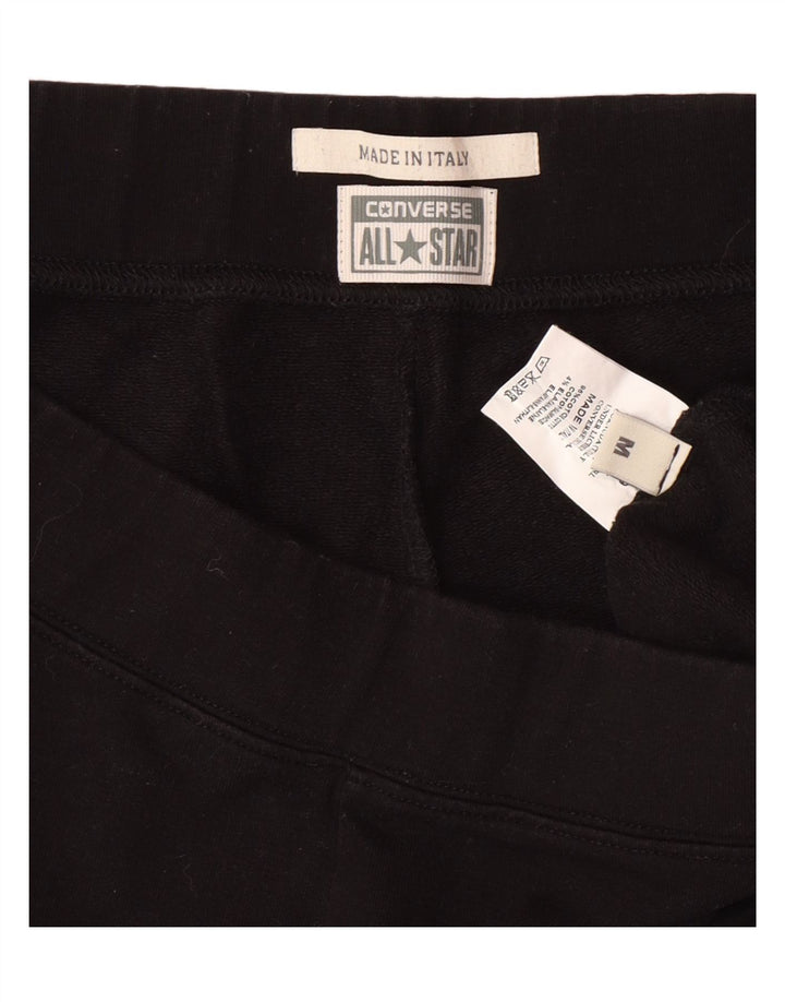 CONVERSE Womens Sport Shorts UK 12 Medium  Black Cotton
