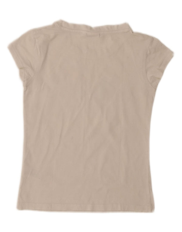 Ellesse Womens Graphic T-Shirt Top UK 10 Small White Cotton