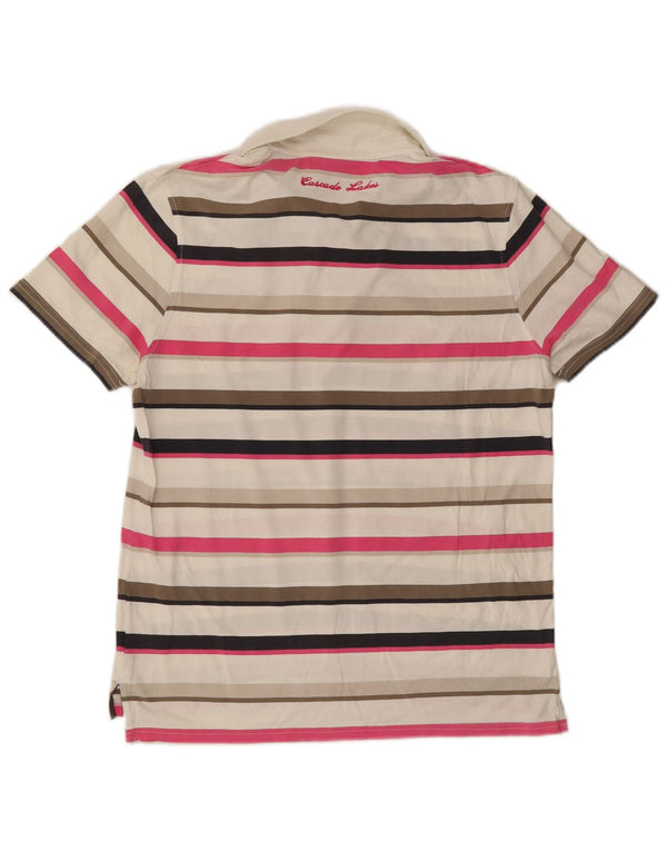 Ανδρικό μπλουζάκι πόλο NIKE UK 42/44 Μεγάλο πολύχρωμο βαμβακερό ριγέ