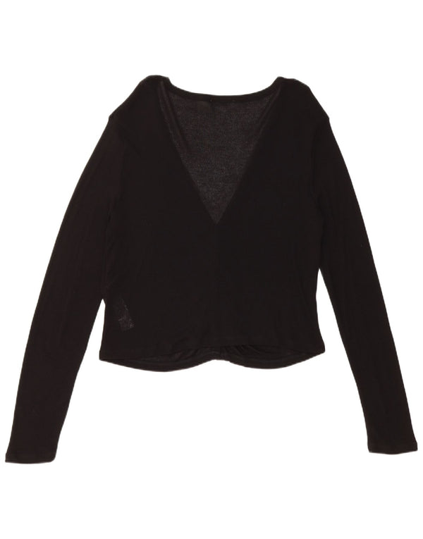 Zara Γυναικεία Ζακέτα Crop UK 14 Μεγάλη μαύρη βισκόζη