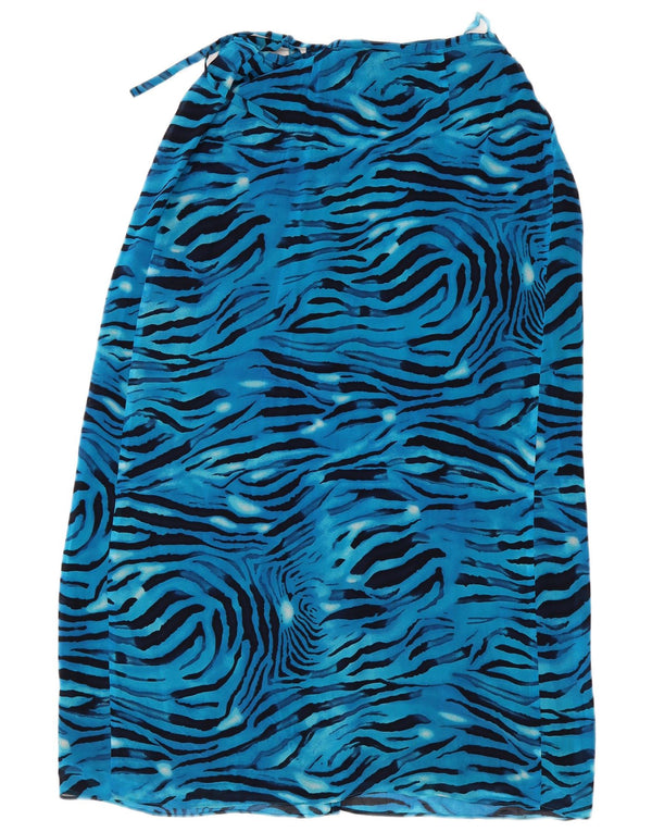 Laurel Womens Wrap Skirt EU 40 Medium W30 Blue Animal Print Rayon